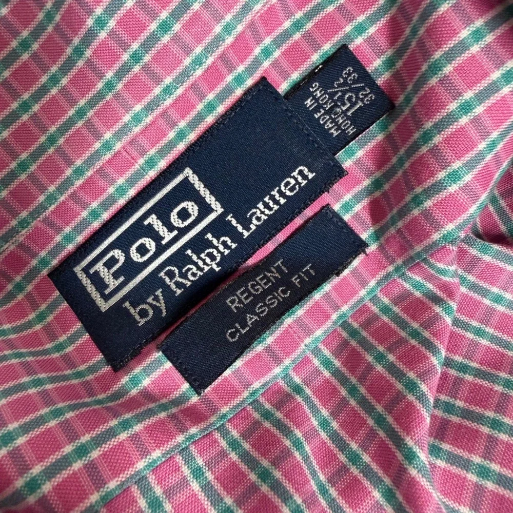 Polo Ralph Lauren Button Down Men 15.5 32/33‎ Regent Classic Fit Plaid Cotton